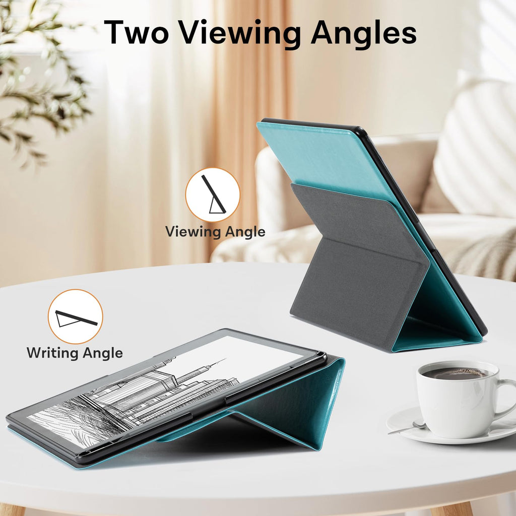 CoBak Stand Case for Kindle Scribe - Premium Folio Leather Cover with Pen Holder, Auto Sleep/Wake - Compatible with 10.2 Inch Kindle Scribe (2022/2024 Release)