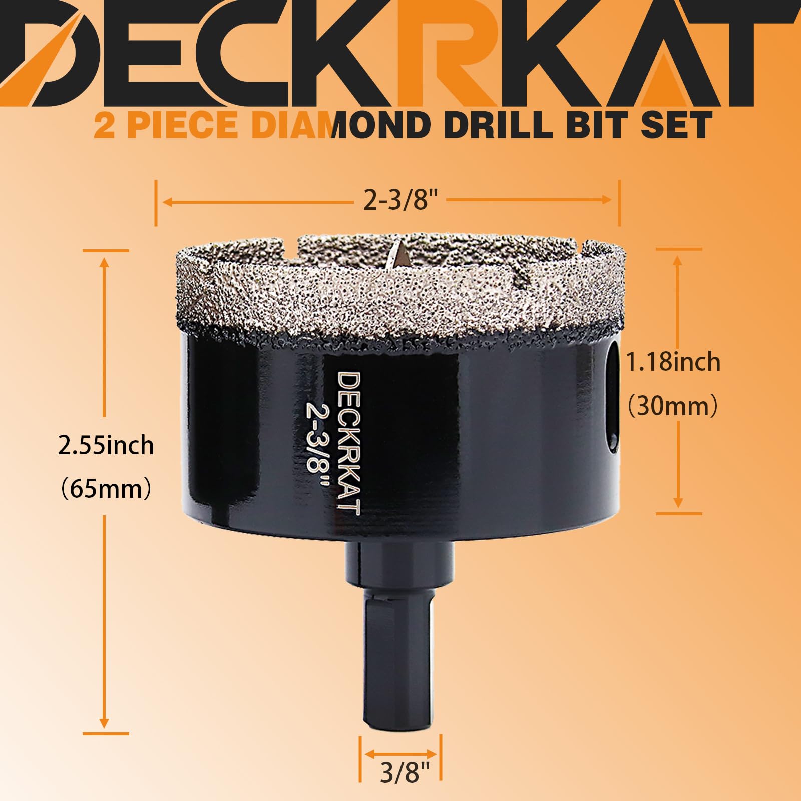 1 Inch Diamond Hole-Saw Bits with Pilot Drill Bit - 2pc 1" Diamond Tipped Tile Hole Saws with Guiding Bit Accurate Drilling for Porcelain Tile Ceramic Pottery Granite Stone Glass Bottles 25mm