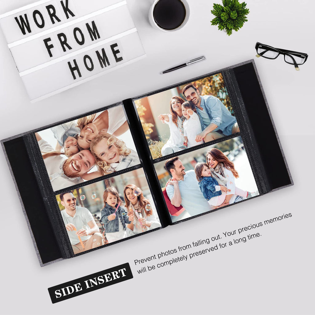 Mublalbum Small Photo Album 4x6 100 Photos Linen Cover Picture Book with Horizontal Pockets for Wedding Family Anniversary and Baby (Beige)