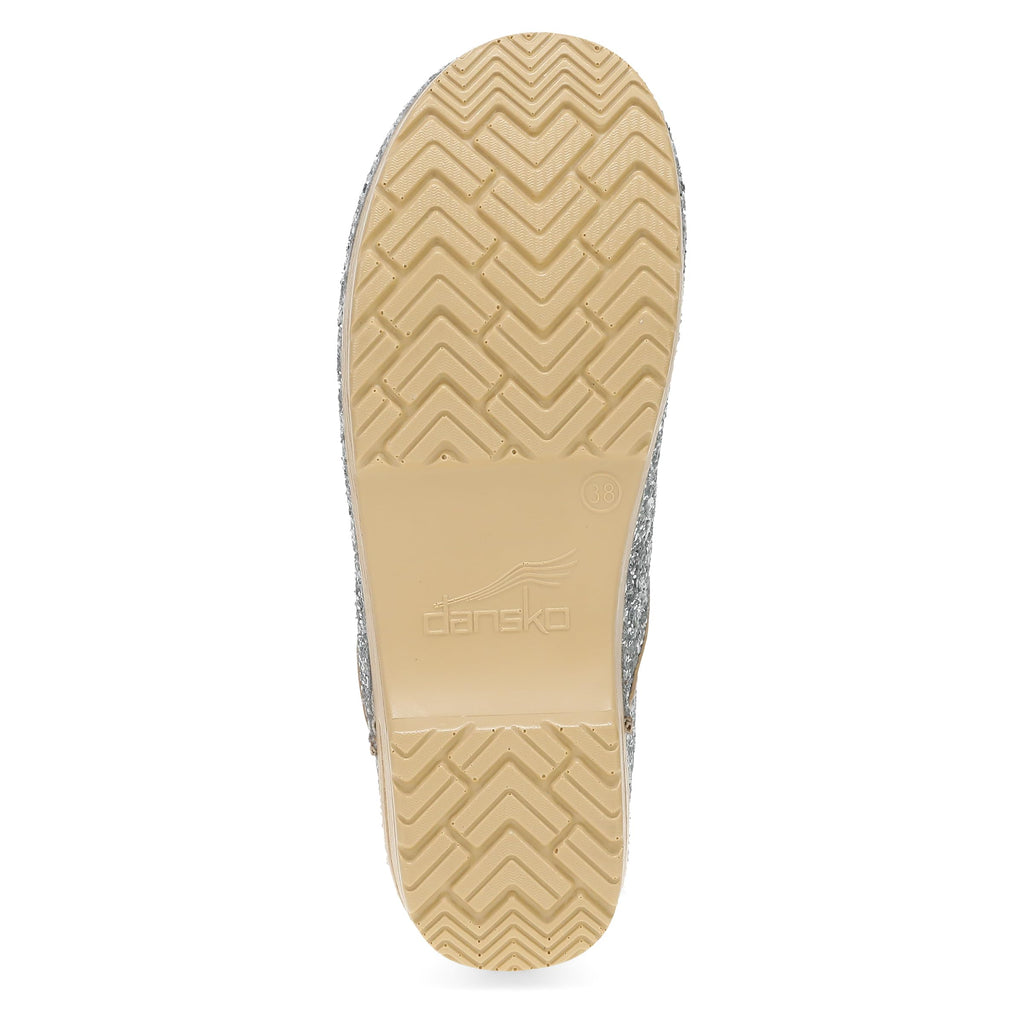 Dansko Professional Glitter Slip-On Clogs for Women – Rocker Sole and Arch Support for Comfort – Shiny and Stylish Glitter Uppers