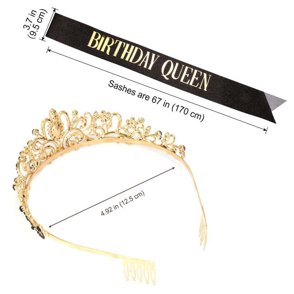 COCIDE Birthday Silver Tiara and Crowns Kit - Silver Tiara, Crown, Sash, Rhinestone Headband, Glitter Sash for Women & Girls Birthday Party Decorations