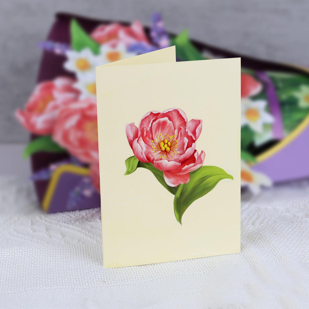 Airpark 3D Pop Up Paper Flowers Bouquet Card 12’‘ with Note & Envelope, Birthday Gifts, Get Well, Thank You, Greeting Cards for Women Mom Wife Friends, Daisies and Butterflies