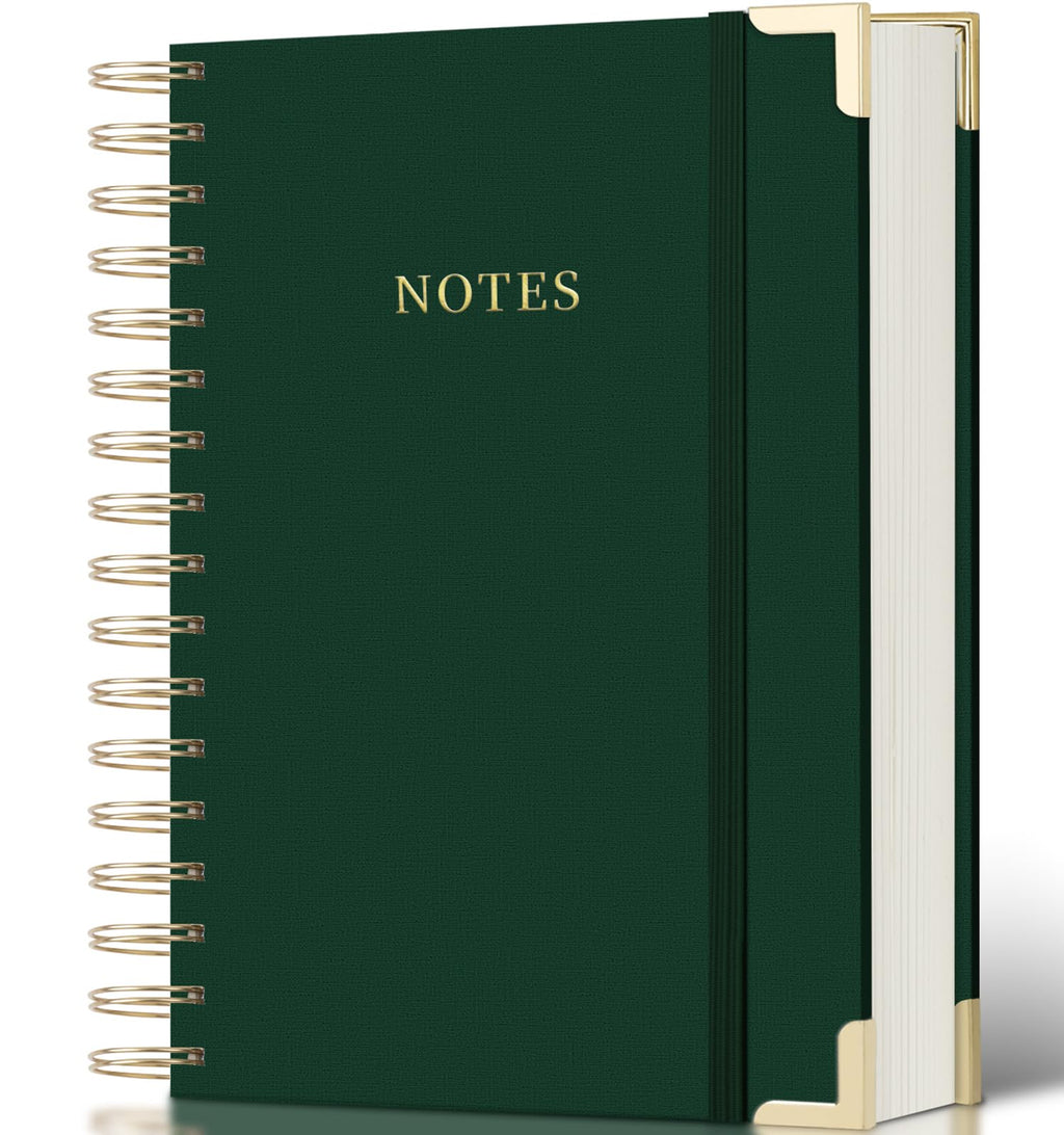 Spiral Notebook Journal, 328 Pages Linen Hardcover College Ruled Notebook, Lined Thick Journals for Women Men, A4 Thick Spiral Journal for Writing, 100GSM Paper, Cute Notebooks for Work School