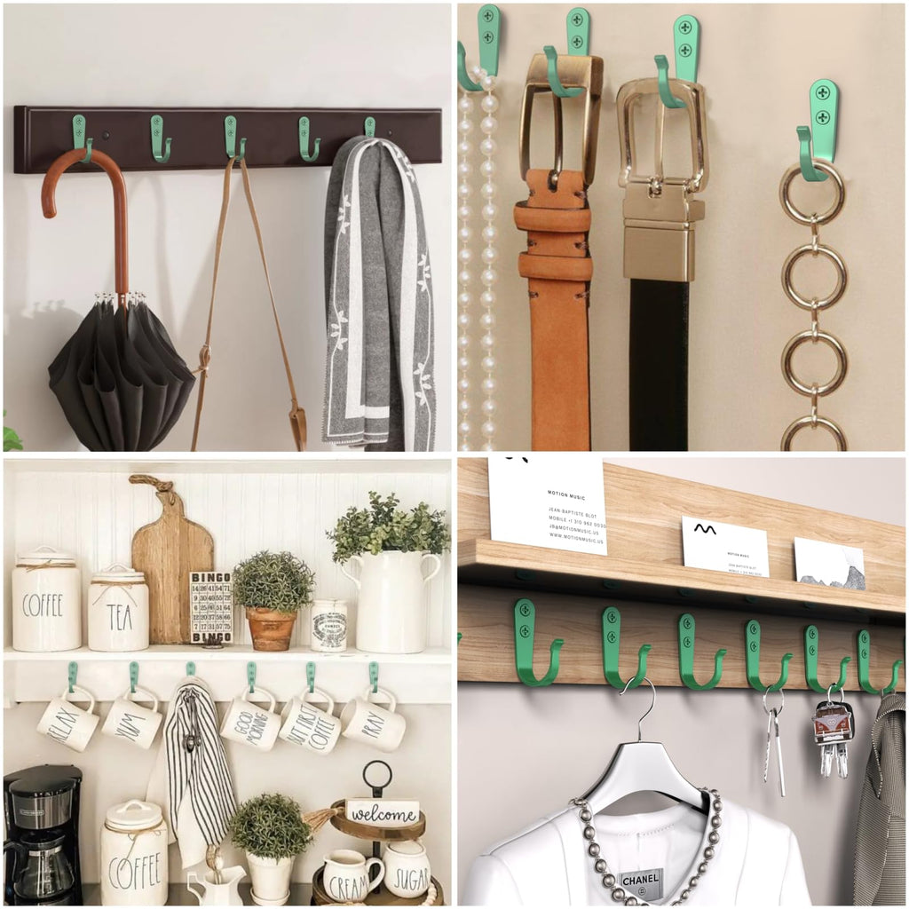 BREYDROK 20PCS Heavy Duty Metal Coat Hooks for Wall, Single Prong Hanging Hooks with 40 Screws for Towels, Backpacks, Hats & Dog Leashes