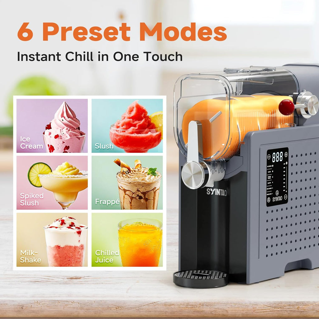 Slushie Machine – No Ice Needed, Ouddy Popsicles Molds (Gray)