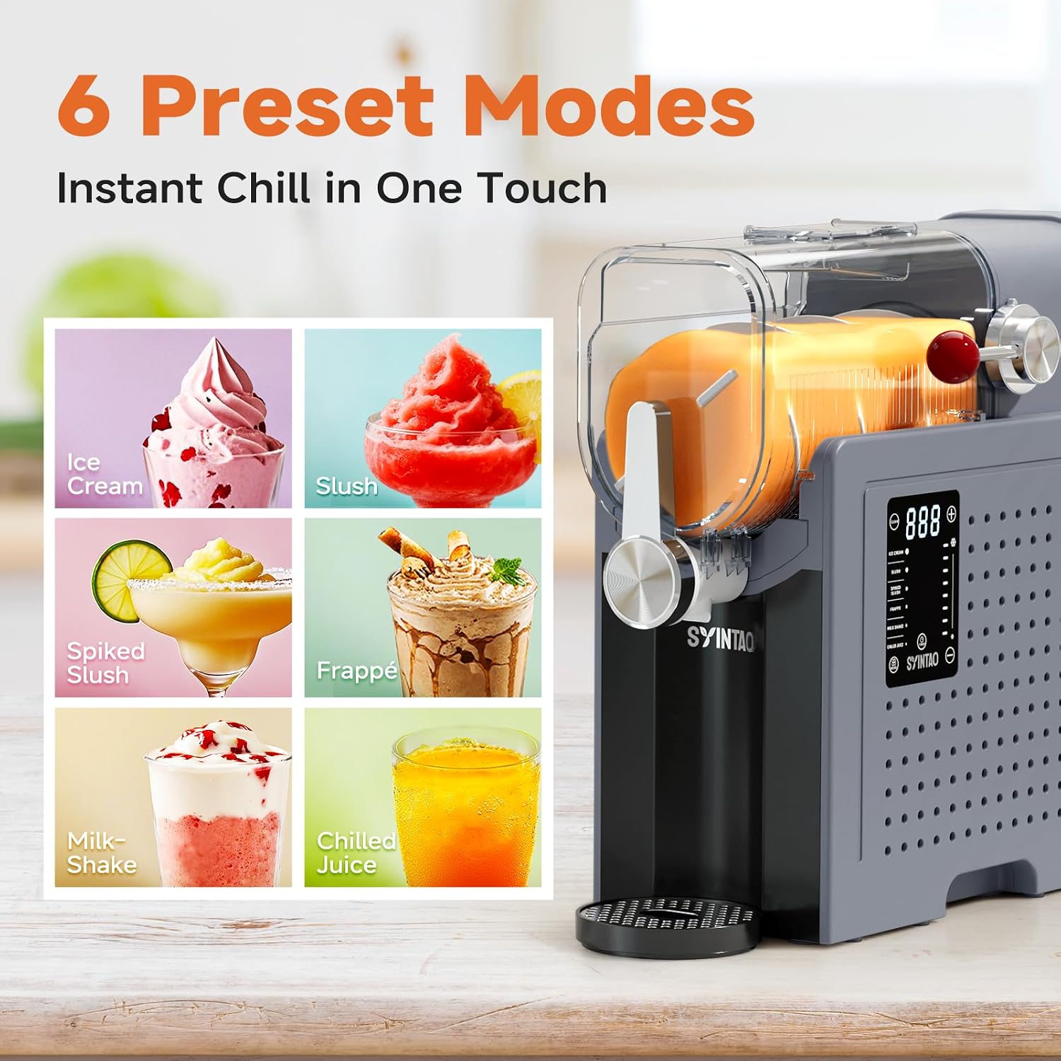 Slushie Machine – No Ice Needed, Ouddy Popsicles Molds (Gray)