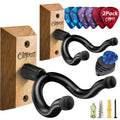 Guitar Wall Mount Beech Wood - 2 Pack U-Shape Guitar Wall Hangers, Guitar Picks, Pick Holder, Guitar Stand Wall, Guitar Hanger, Gifts for Guitarists, with 6 Assorted Guitar Picks
