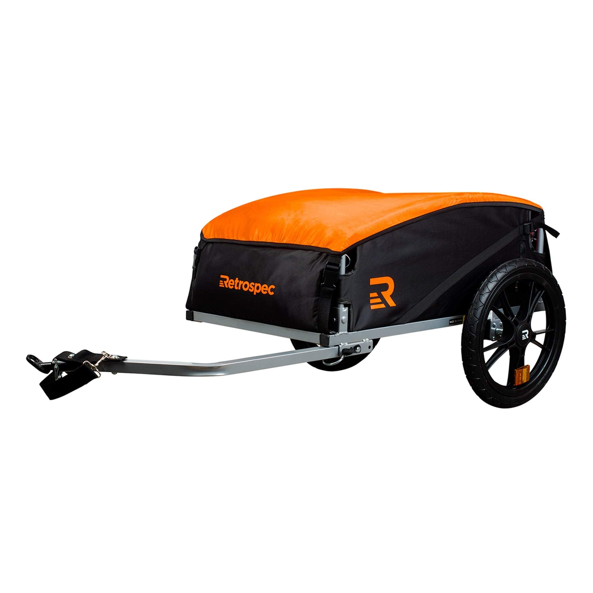 Retrospec Rover Hauler Bike Cargo Trailer - Foldable Frame with Weather-Resistant Fabric & 80lb Capacity - Universal Bike Trailer for 20-29in Wheels - Includes Safety Flag & D-Ring Anchors