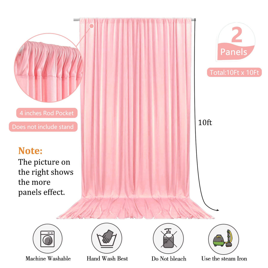 10 x 10 Feet Black A Backdrop Curtain for Partie, Background Curtains for Photoshoot, Birthday, Wedding, Halloween, Thanksgiving, Christmas, New Year Party Decorations 5Ft x 10Ft, 2 Panels