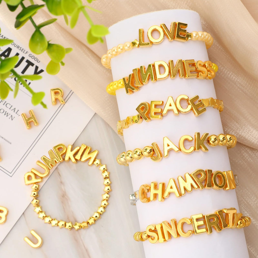 Augshy 700PCS White Letter Beads Alphabet Beads for Making DIY (6mm) | Premium Acrylic Cube Shape, Ideal Bracelets and Keychains, Large Hole Design for Easy Paracord Threading