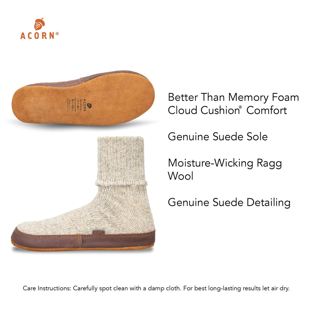 Men's and Women's Original Slipper Sock - Comfortable Men's and Women's Slipper Sock with Cloud-Like Feel, Soft and Moisture Wicking Crew Length, Genuine Suede Sole