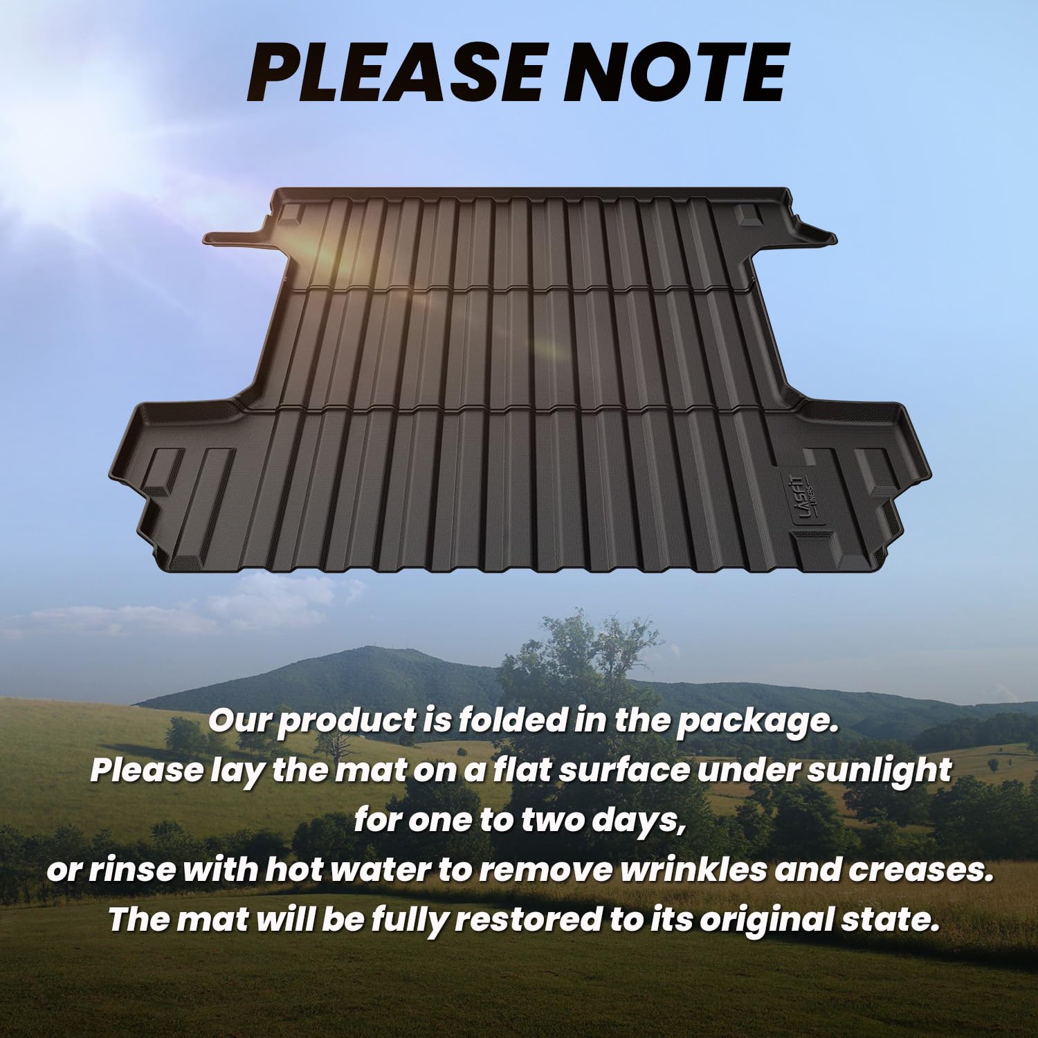 LASFIT Truck Bed Mat for 2009-2016 Ford F250 F350 F450 6.75ft Super Duty 81.9'' Bed Liner(Not fit with Drop-in Bed Liner), TPE 100% All Weather Car Bed Mat for F-250 F-350 F-450,1PCS Black