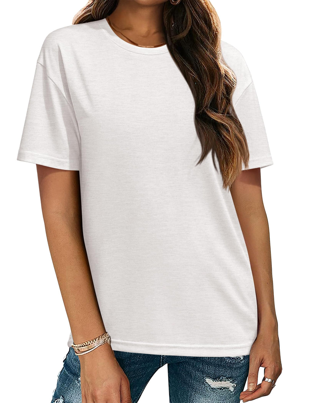Zeagoo Women's T-Shirts Short Sleeve Tops Summer Casual Blouse Crew Neck Basic Shirt 2 Pack Loose Fit Tee