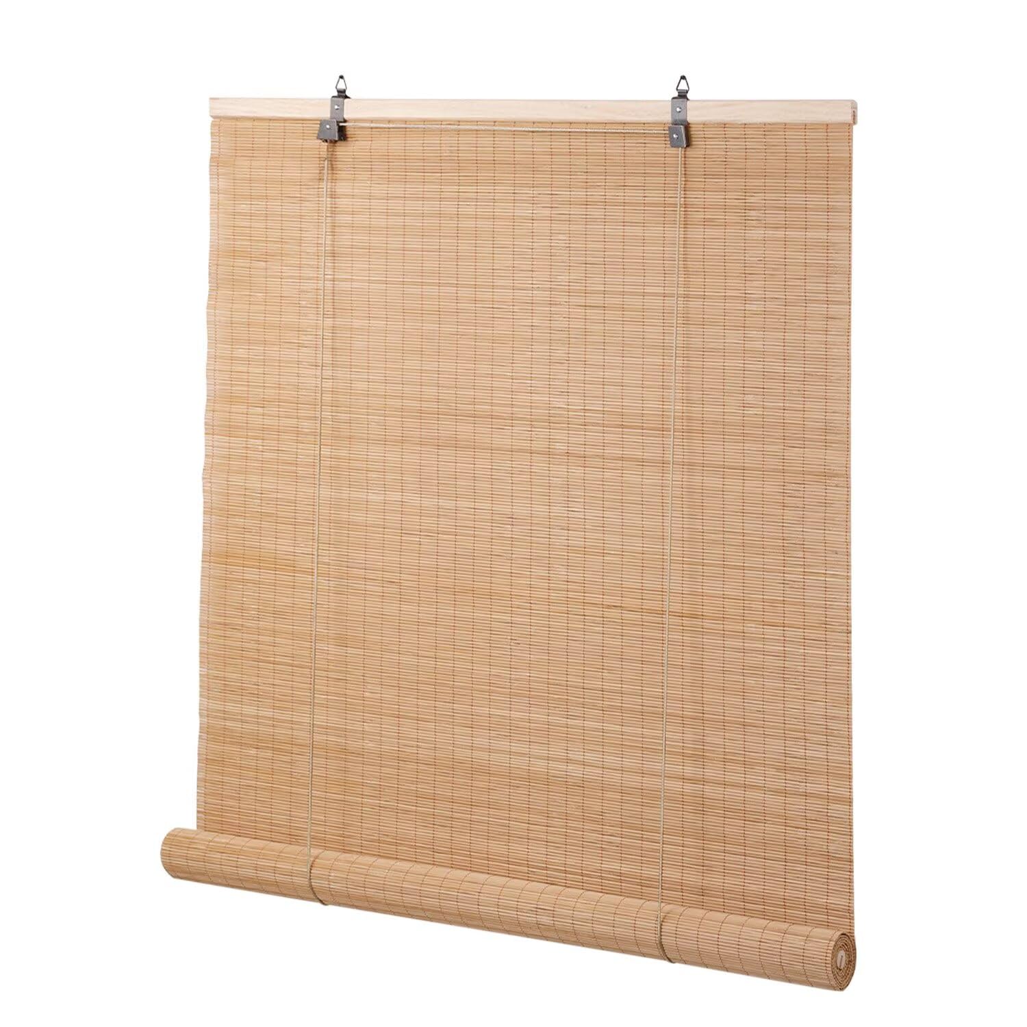 Bamboo Blinds for Interior Windows, Easy to Install Bamboo Shades for Indoor Windows, Custom Roller Shades for Indoor Window and Outdoor Patio, 23" W x 48" H