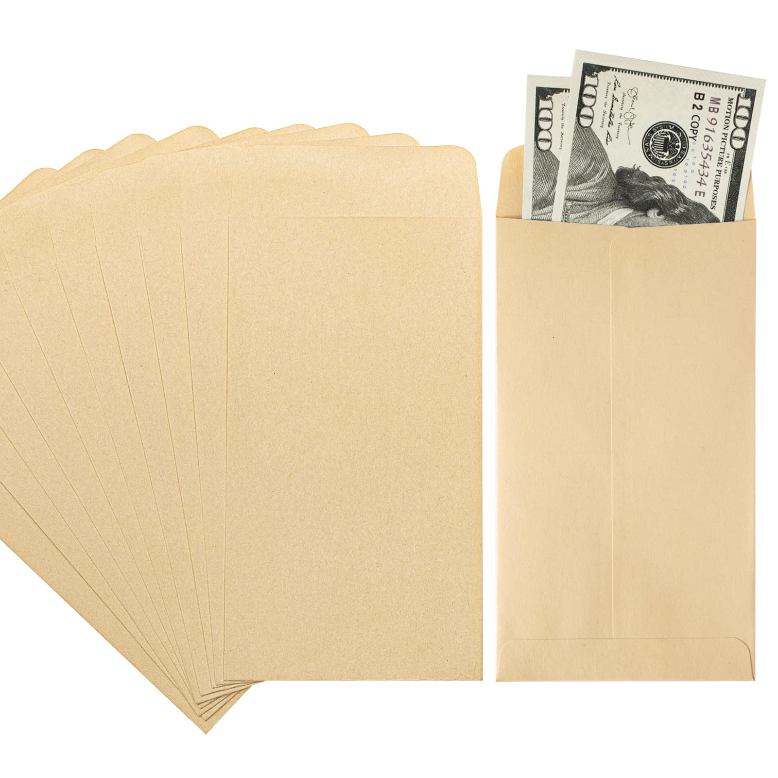 ACSTEP 500 Pack Coin and Small Parts Envelopes #1 Tip Envelope 2-1/4 X3-1/2 Mini Envelope with Gummed Flap for Home, Garden or Office Use(Black)