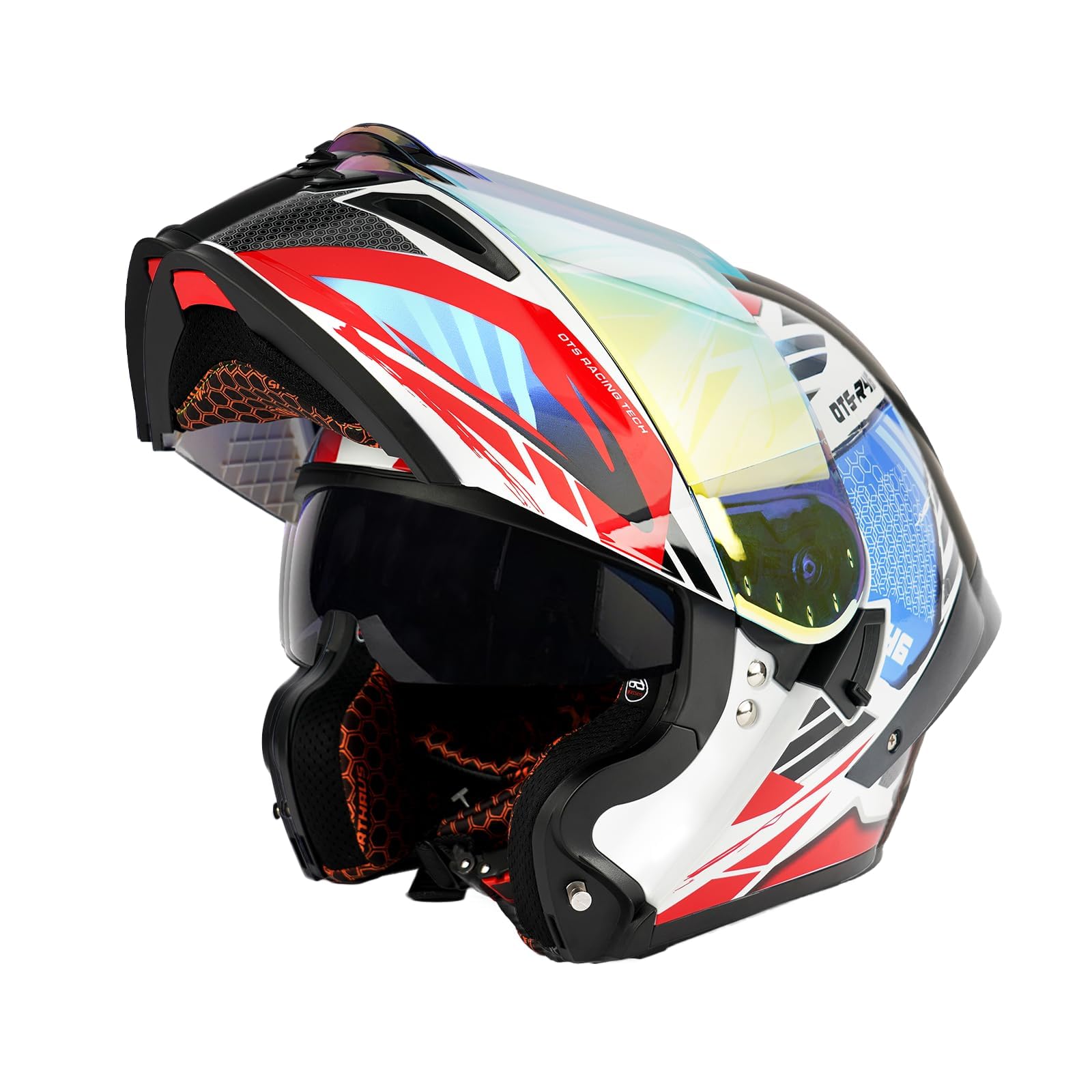 Orthrus Modular LED Full Face Motorcycle Helmet - DOT Approved Flip-Up Dual Visor Sun Shield & Bluetooth Ready for Adults Men Women - Street Bike/Motocross (Dobermann Gold, S)