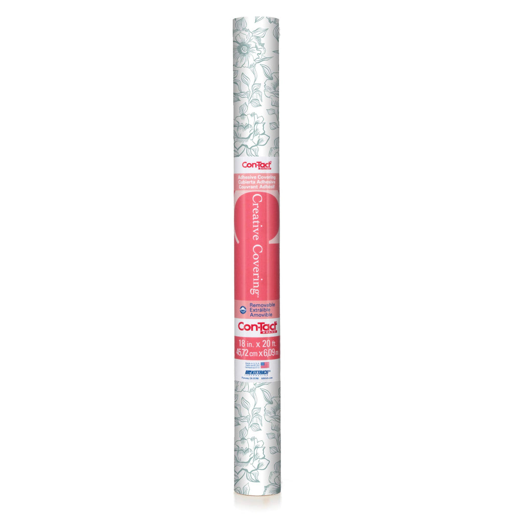 Con-Tact Brand Creative Covering, Self-Adhesive Shelf Liner, Multi-Purpose Vinyl Roll, Easy to Use and Apply, 18'' x 50', Abby Sage