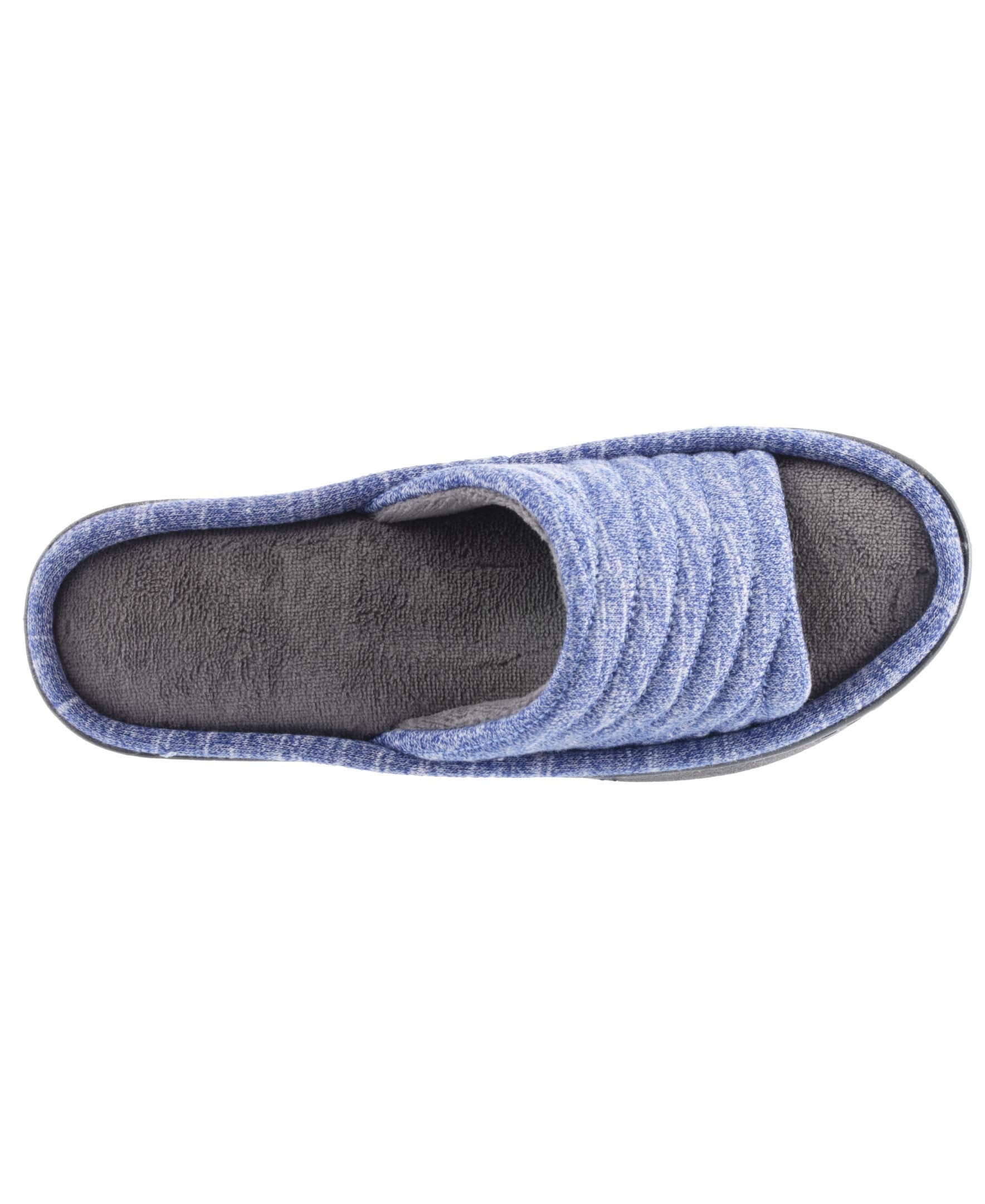 Isotoner Women's Premium Knit Slide Slippers - Moisture-Wicking Lining, Rubber Indoor/Outdoor Sole - Machine Washable House Shoes