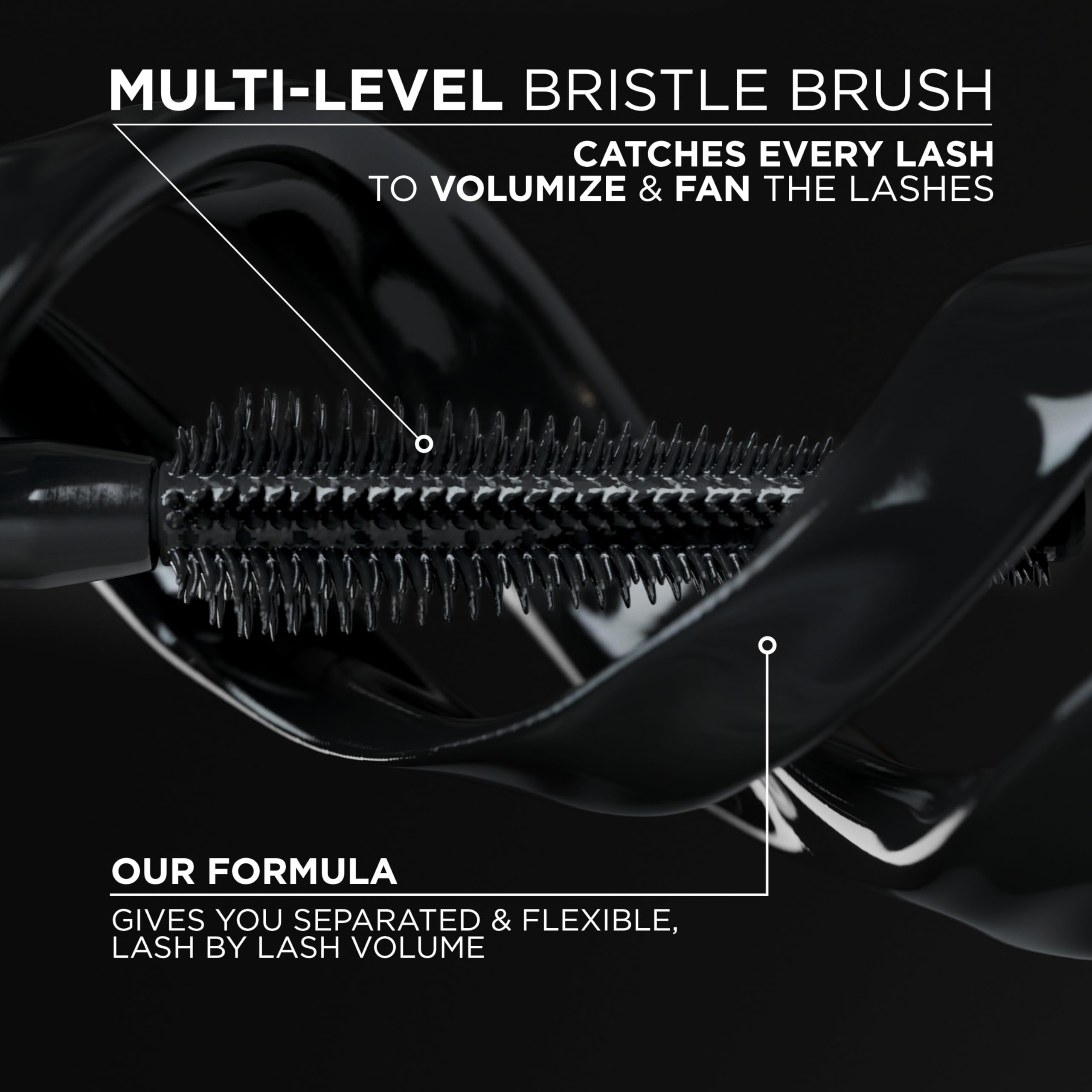 L'Oreal Paris Voluminous Panorama Mascara, Volumizing and Lengthening Formula, Longwear, Smudge-Resistant and Washable, All Night Black Mascara, 0.33 Fl Oz