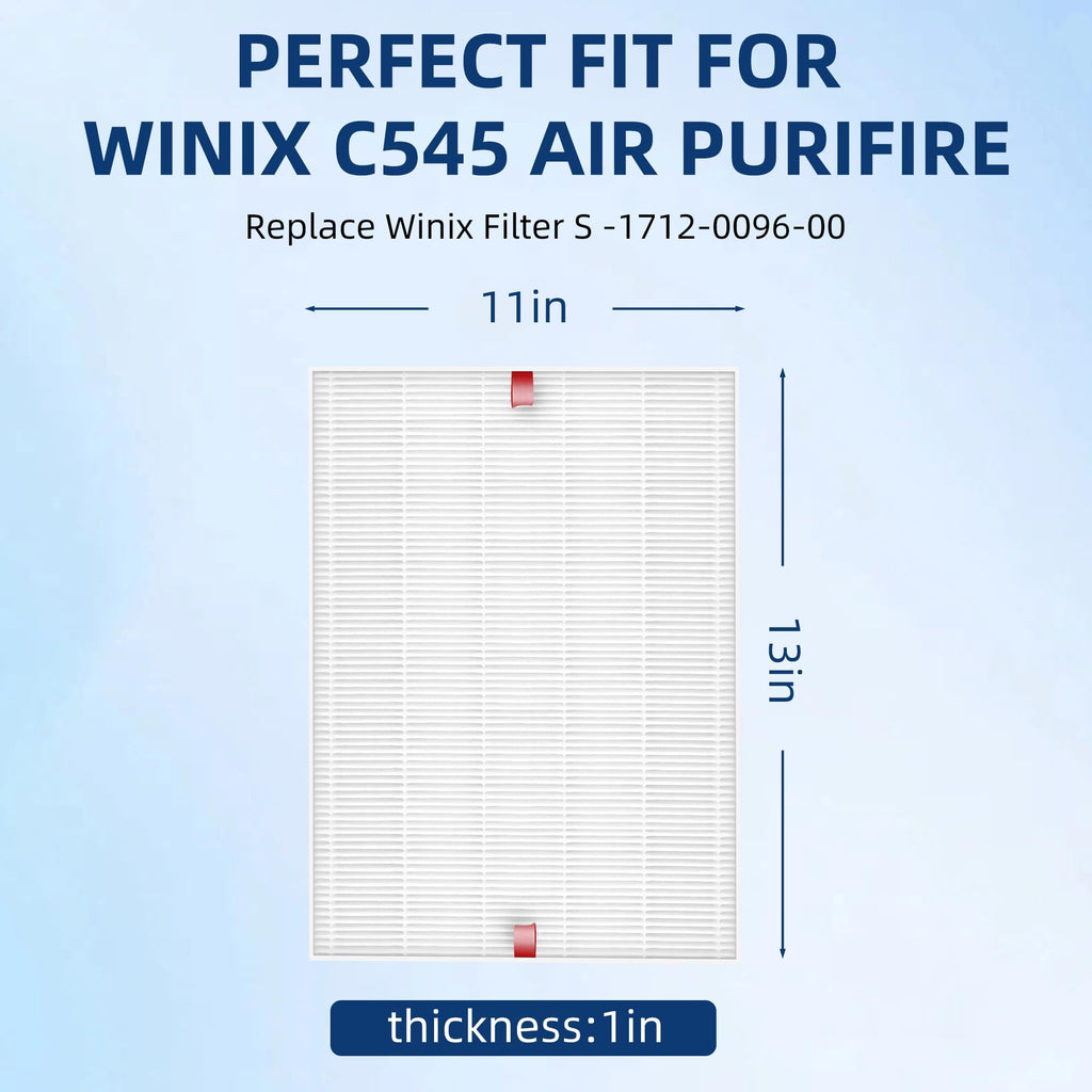 C545 Replacement Filter S for Winix c545 Air Purifier, Replace 1712-0096-00 2522-0058-00, 3-Pack Filters by APPLIANCEMATES