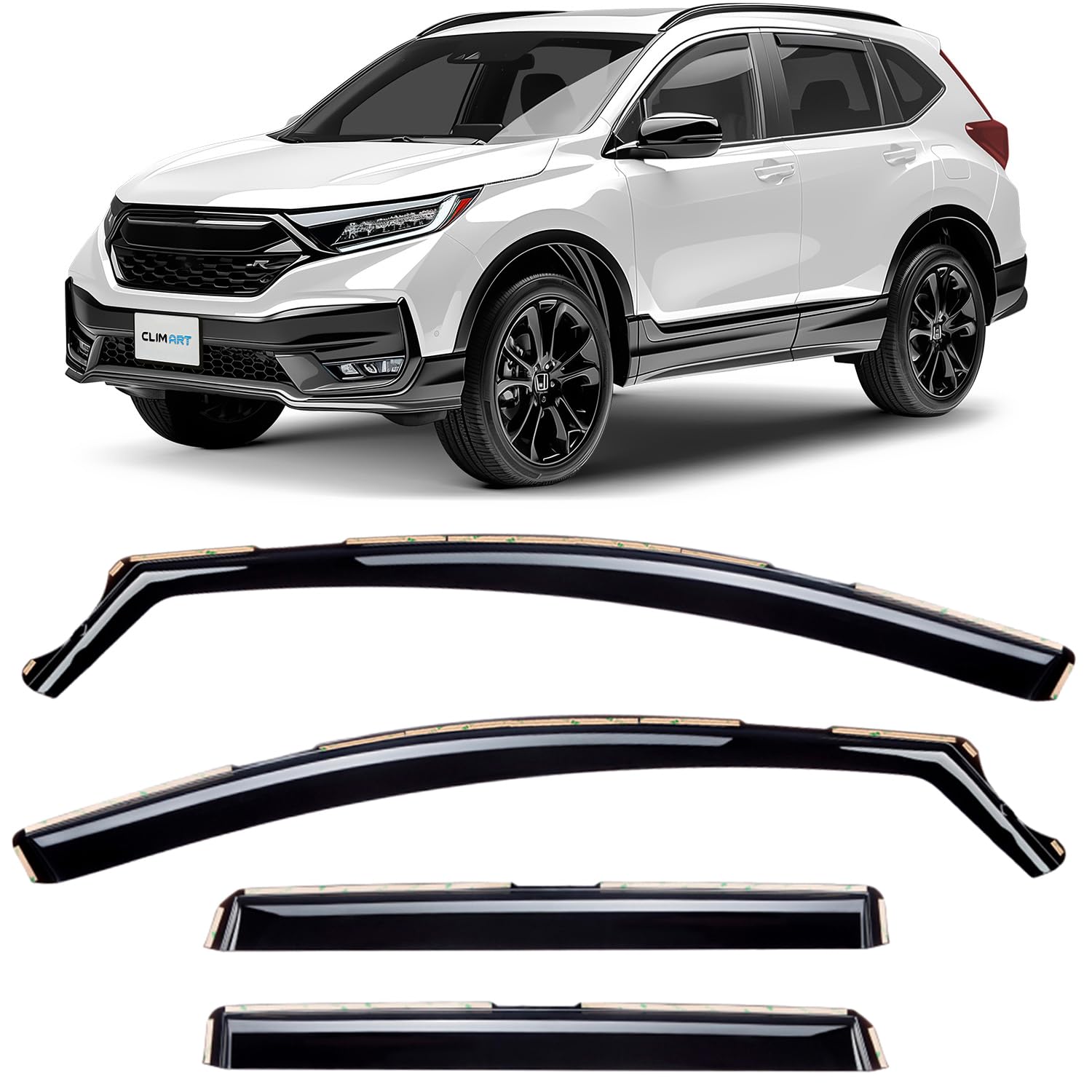 CLIM ART in-Channel Incredibly Durable Rain Guards for Honda Accord 2013-2017 Sedan, Original Window Deflectors, Vent Window Visors, Vent Deflector, 4 pcs. - 613274