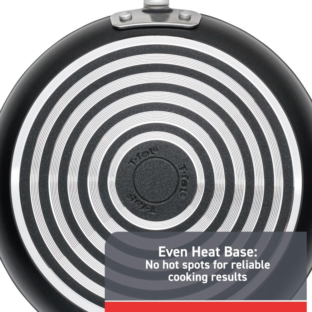 T-fal C4610263 Titanium Advanced Nonstick Thermo-Spot Heat Indicator Dishwasher Safe Cookware Fry Pan, 8-Inch, Black -