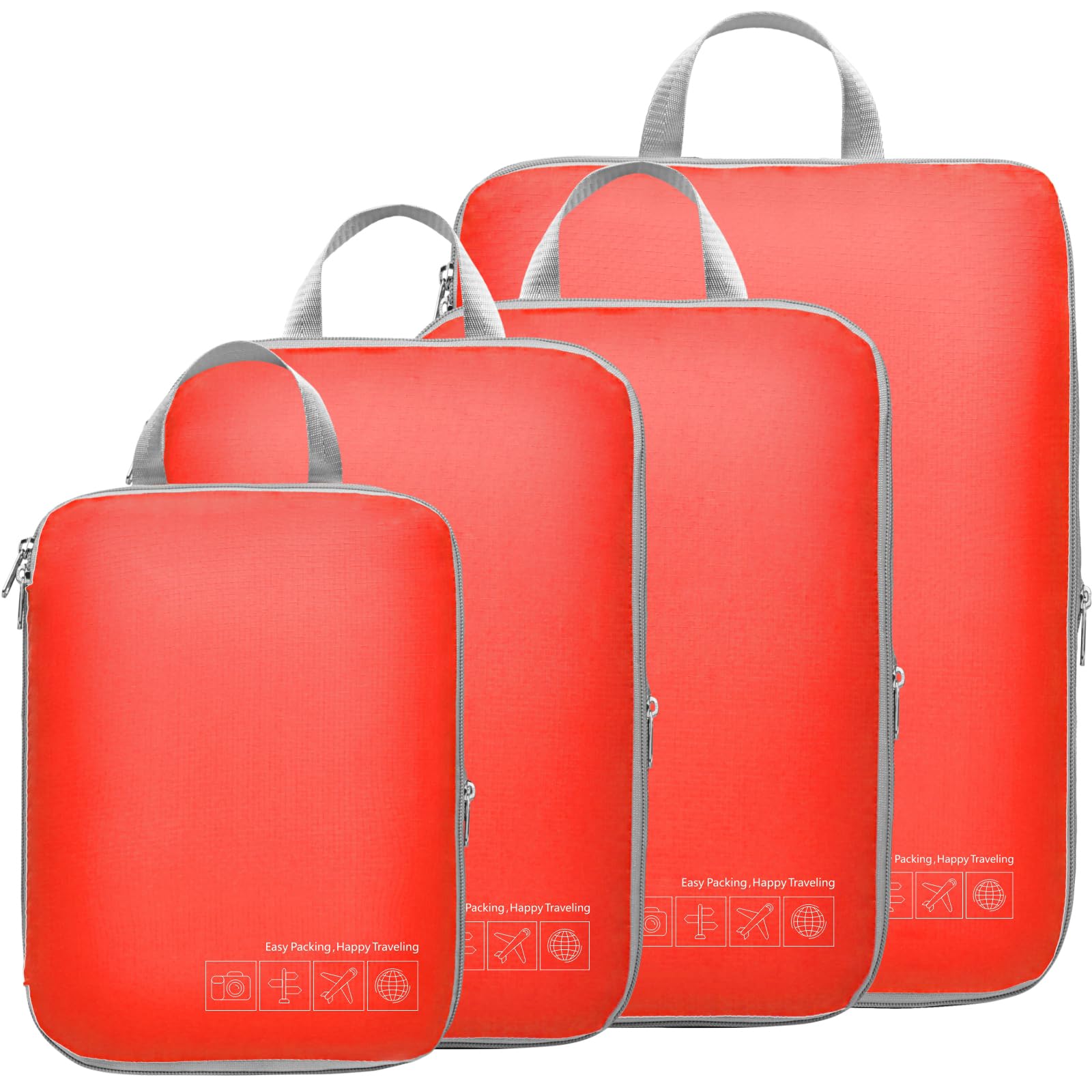 Cambond Compression Packing Cubes for Travel - Lightweight Expandable Travel Bags Luggage Organizers Travel Essentials Compression Cubes for Travel Space Saver for Carry on Suitcases Organizer