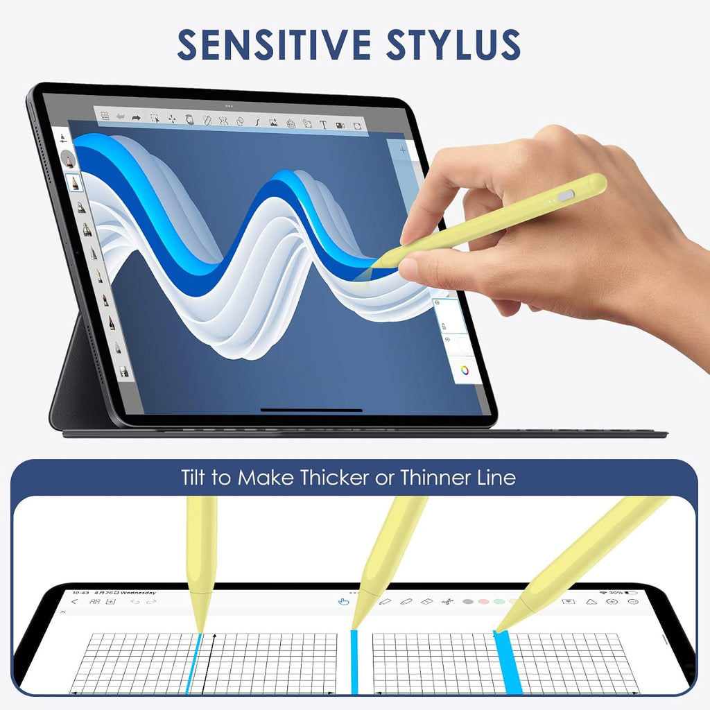 SENMO Stylus Pen for iPad 2018-2025, 2X Fast Charge iPad Pencil 2nd Generation Compatible with Apple iPad A16 11/10/9/8/7/6, Pro M5/M4/12.9"(6/5/4/3)/ 11"(4/3/2/1), Mini 7/6/5, Air M3/M2/5/4/3