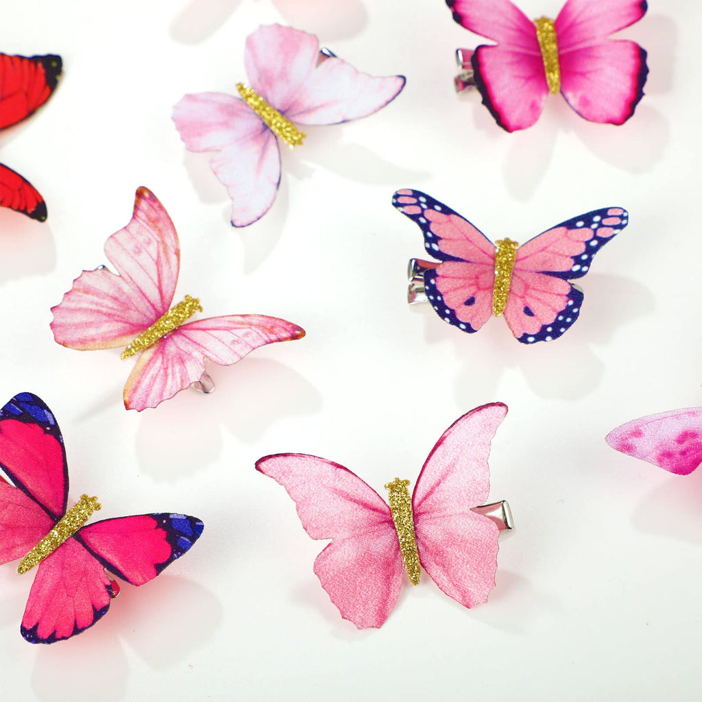 Boao 18 Pieces Glitter Butterfly Hair Clips for Girls Teens Women Hair Accessories (Bright Style)