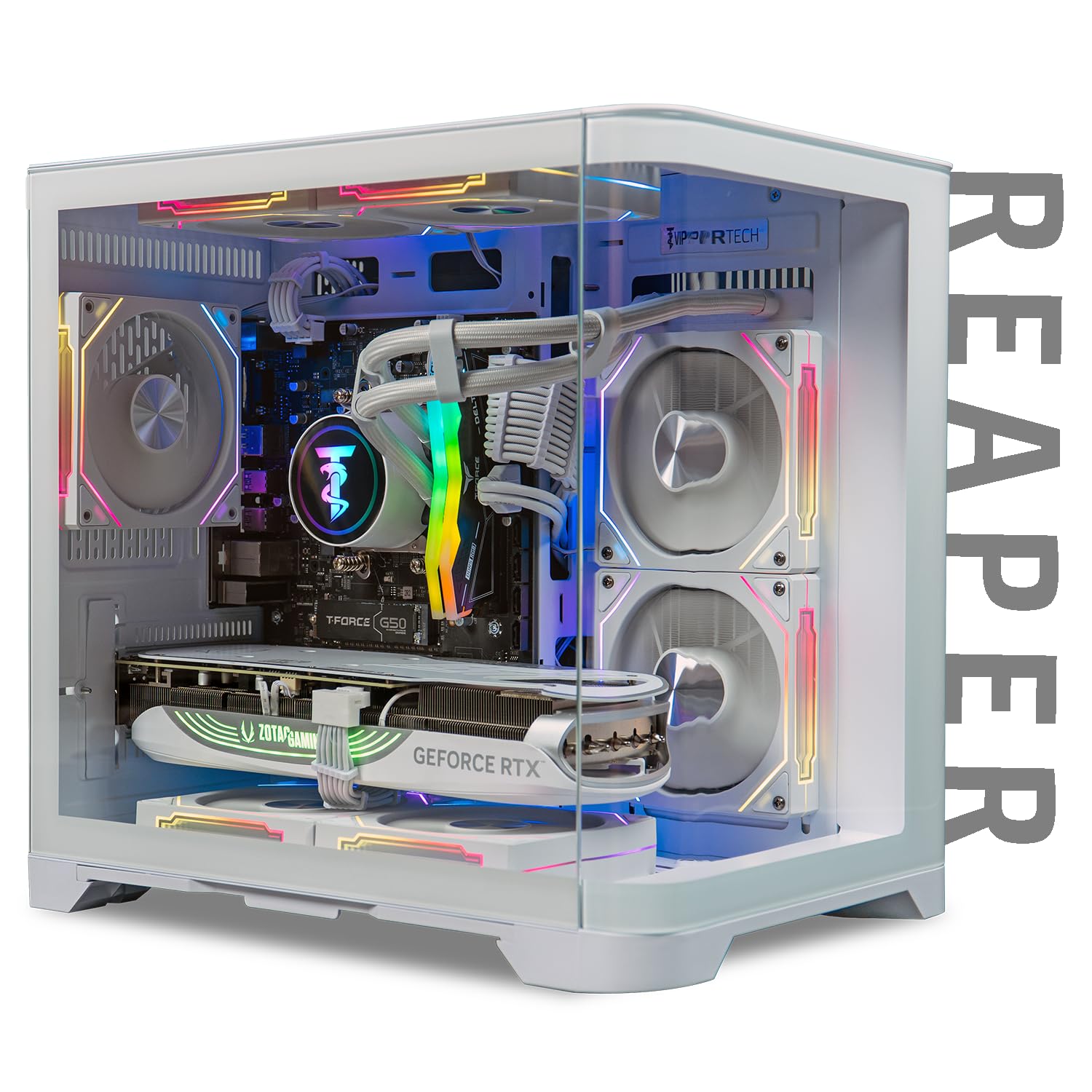 ViprTech Reaper 1.0 Gaming PC - AMD Ryzen 7 8700F (5.0Ghz Turbo), GeForce RTX 5060 Ti 8GB, 16GB DDR5, 1TB SSD, VR-Ready, WiFi BT USB-C, Win 11, Gaming Desktop Computer Prebuilt, Black