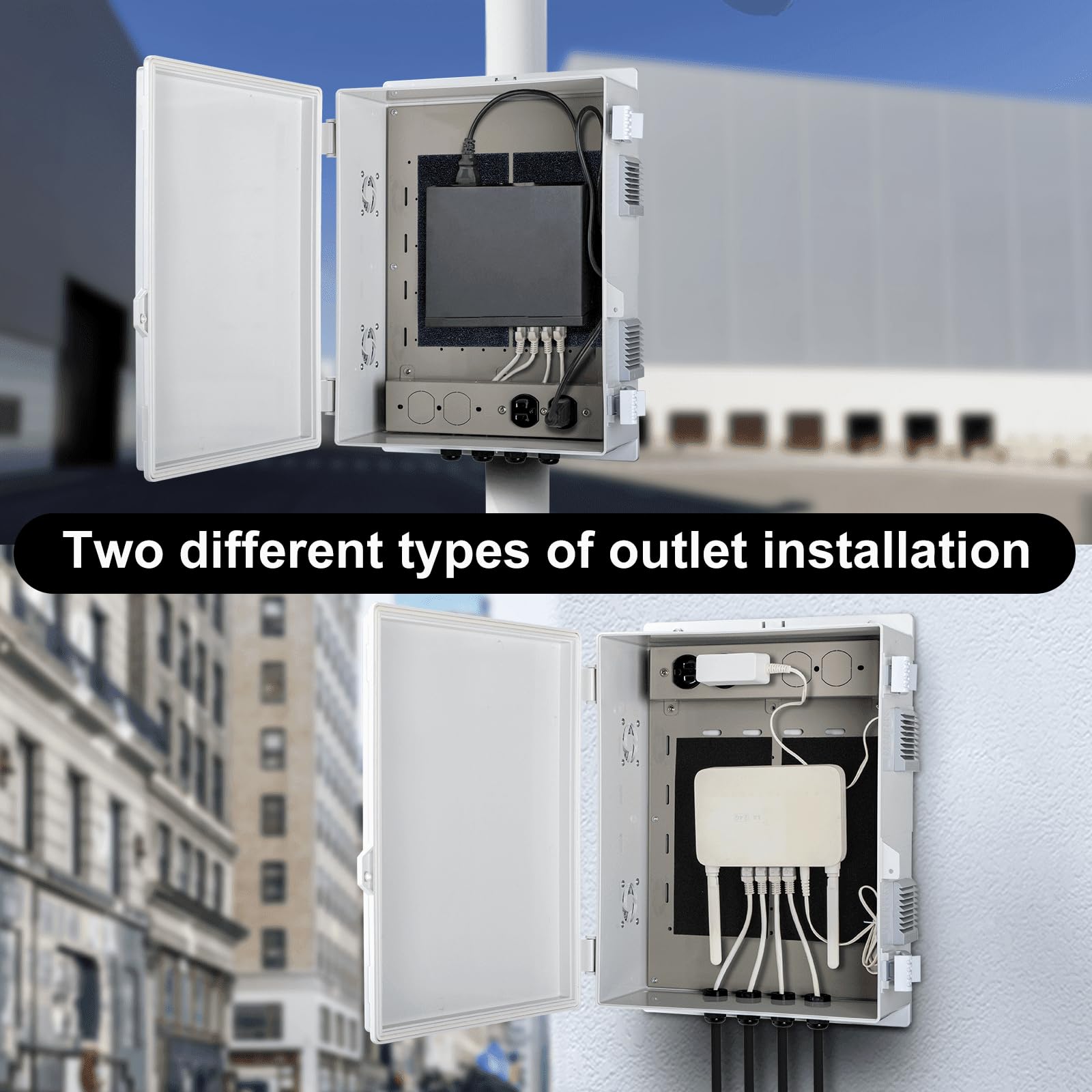 Namunanee Outdoor Electrical Junction Box, ABS Water Resistant Enclosure with Internal Mounting Panel & Hinged Cover, 9.2" H* 7" L* 4.6" W
