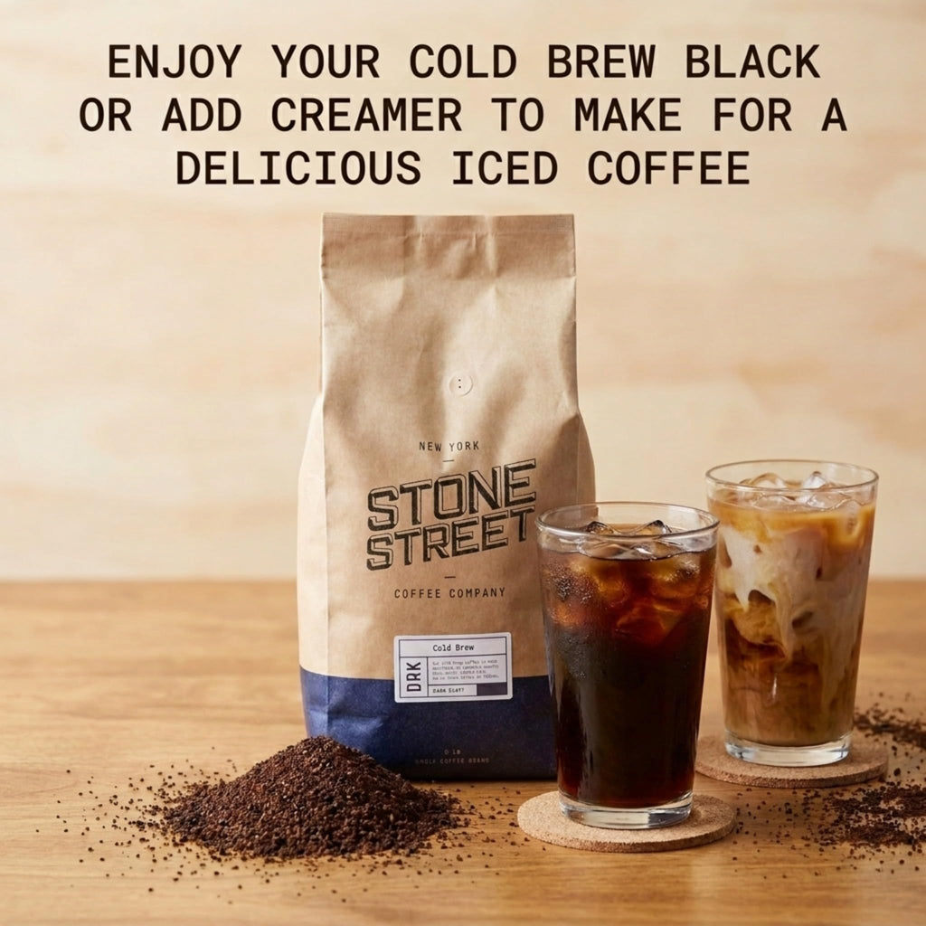 Stone Street Cold Brew Coffee, Low Acid, 100% Arabica, Gourmet Coffee - Breakfast Blend, Medium Roast, Coarse Ground, 2 LB
