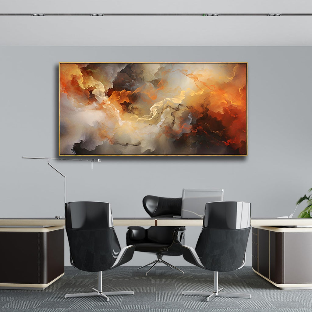 VHMING Abstract Wall Art Artwork Retro Trees Pictures Decor Canvas Painting Framed Ready to Hang Living Room Bedroom and Office Wall Decor 20x40 Inch