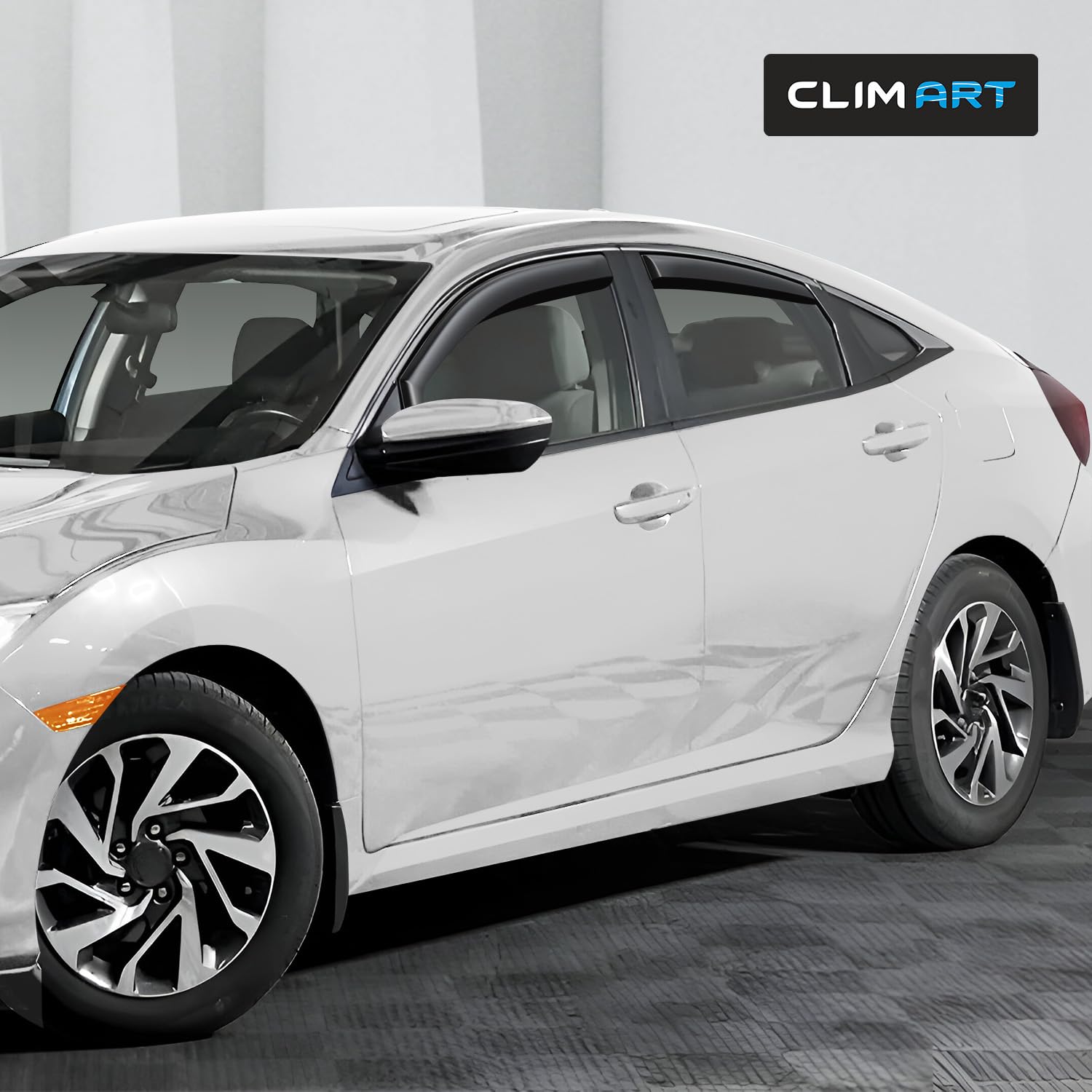 CLIM ART in-Channel Incredibly Durable Rain Guards for Honda Accord 2013-2017 Sedan, Original Window Deflectors, Vent Window Visors, Vent Deflector, 4 pcs. - 613274
