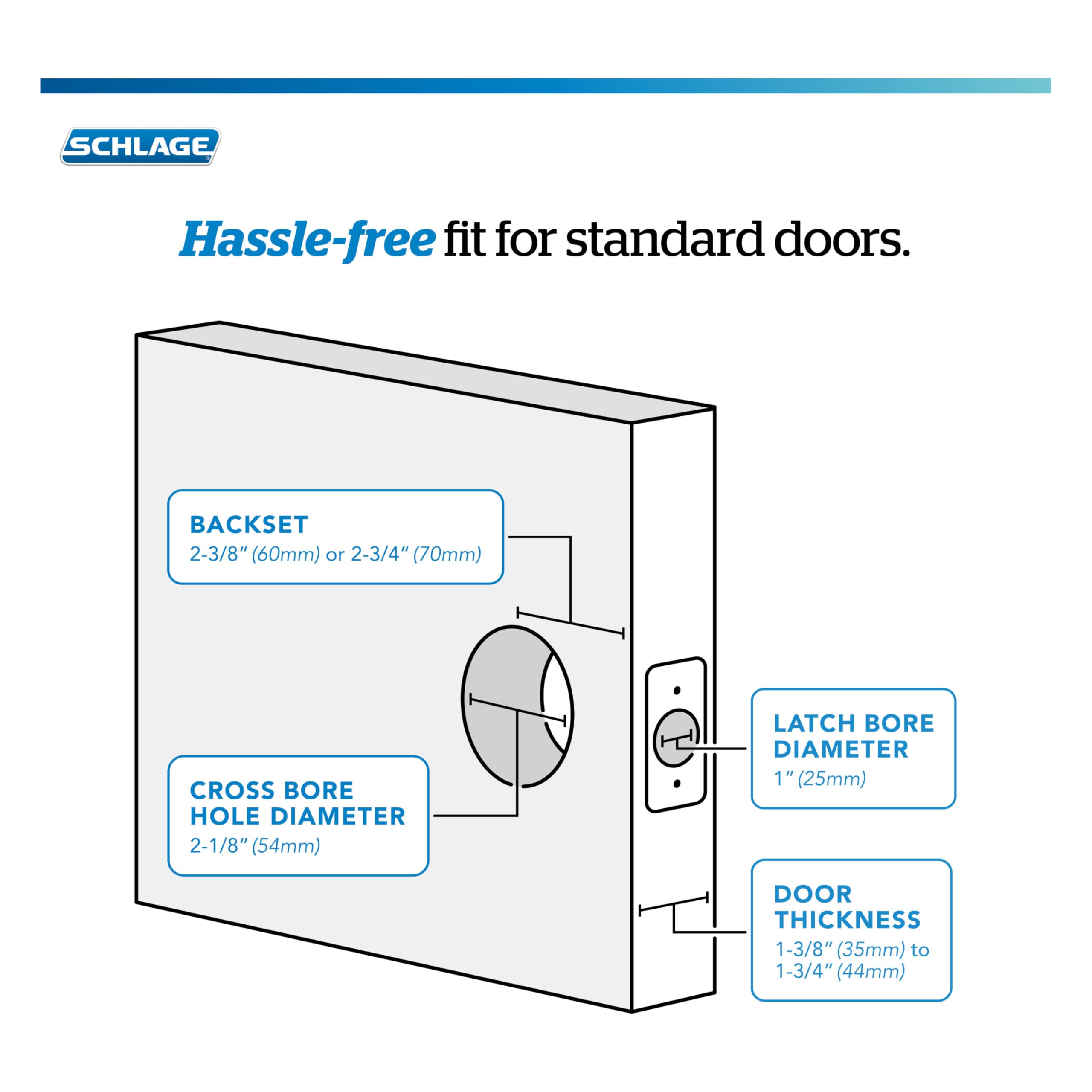 Schlage F10 LAT 716 Latitude Door Lever, Hall & Closet Passage Lock, Aged Bronze