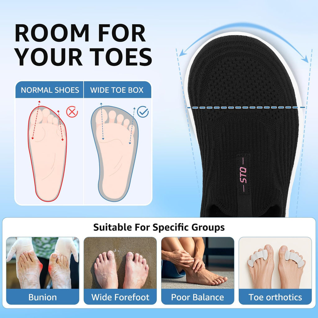 STQ Womens Walking Shoes Slip On Tennis Shoes Comfortable Lightweight Memory Foam Orthopedic Sneakers for Indoor Outdoor Gym Workout Sports