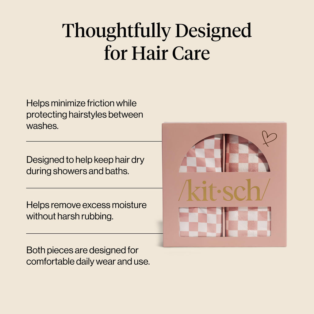 Kitsch Plush Microfiber Hair Towel Wrap for Women – Ultra Absorbent Microfiber Bath Towels for Wet, Curly, Long or Short Hair – Anti-Frizz Hair Wrap, Great Hair Care Gifts for Women
