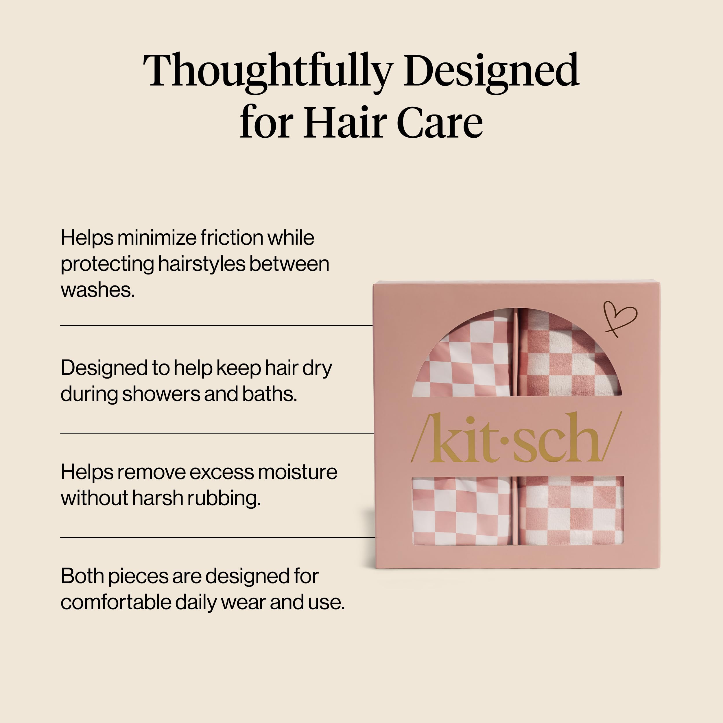 Kitsch Plush Microfiber Hair Towel Wrap for Women – Ultra Absorbent Microfiber Bath Towels for Wet, Curly, Long or Short Hair – Anti-Frizz Hair Wrap, Great Hair Care Gifts for Women