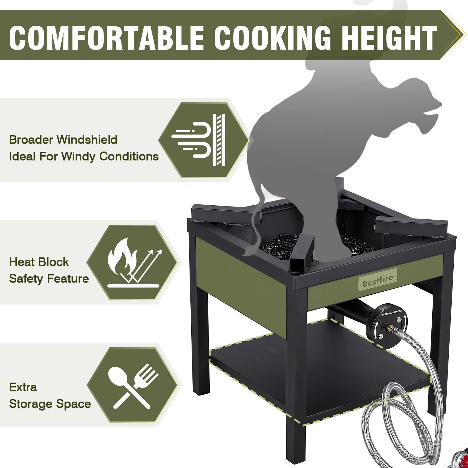 BESTFIRE Foldable Flat Top Grill, Outdoor Griddle-3 Burner Propane Griddle with Two Foldable Shelves,36" Flat Grills Outdoor-45,000 BTU Gas Grill for BBQ& Outdoor Cooking,Black