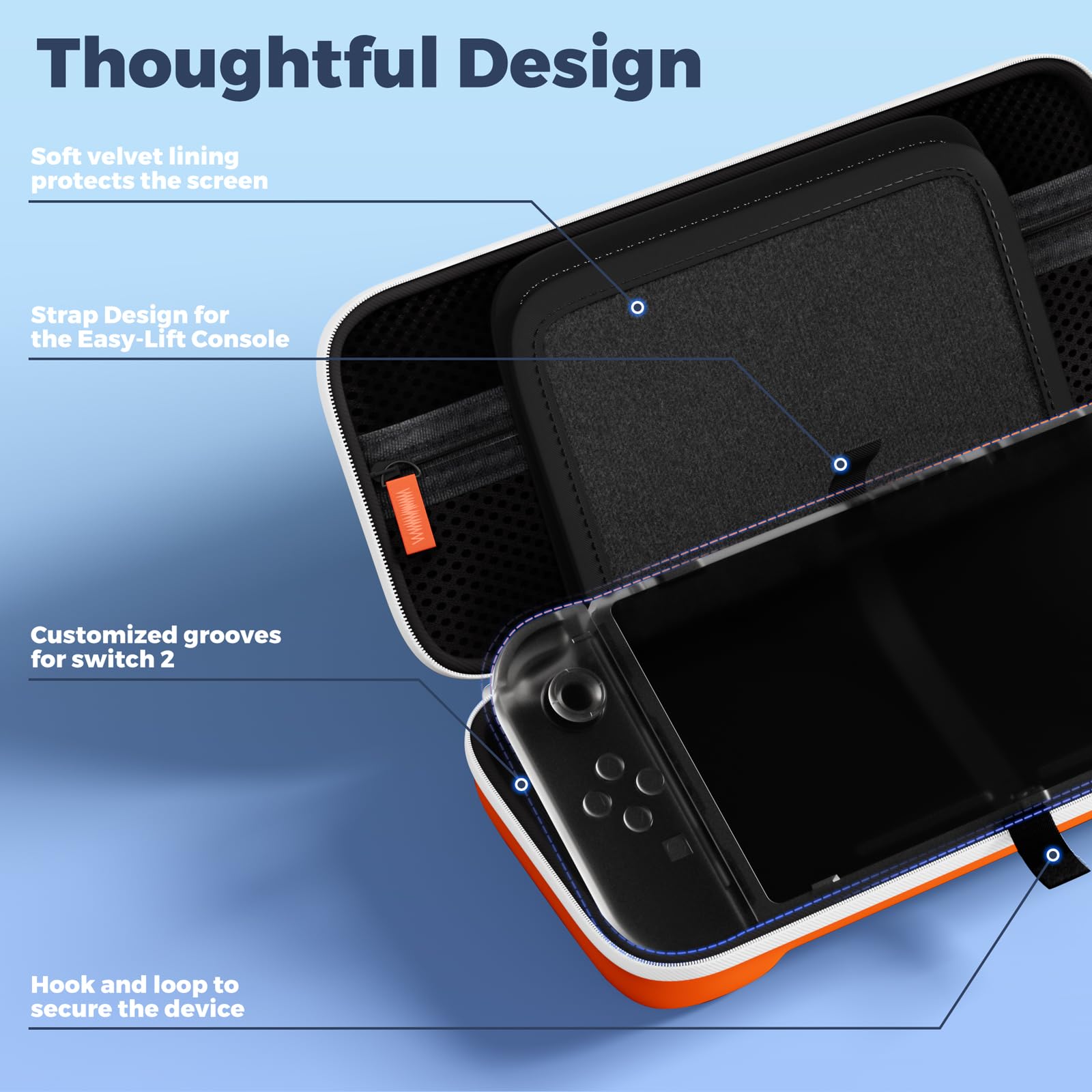 ProCase Carrying Case for Nintendo Switch 2 (2025) with 24 Game Card Slots, Hard Portable Travel Case Storage Bag Protective Pouch for 2025 Nintendo Switch 2 Console AC Adapter & Accessories -Black,L