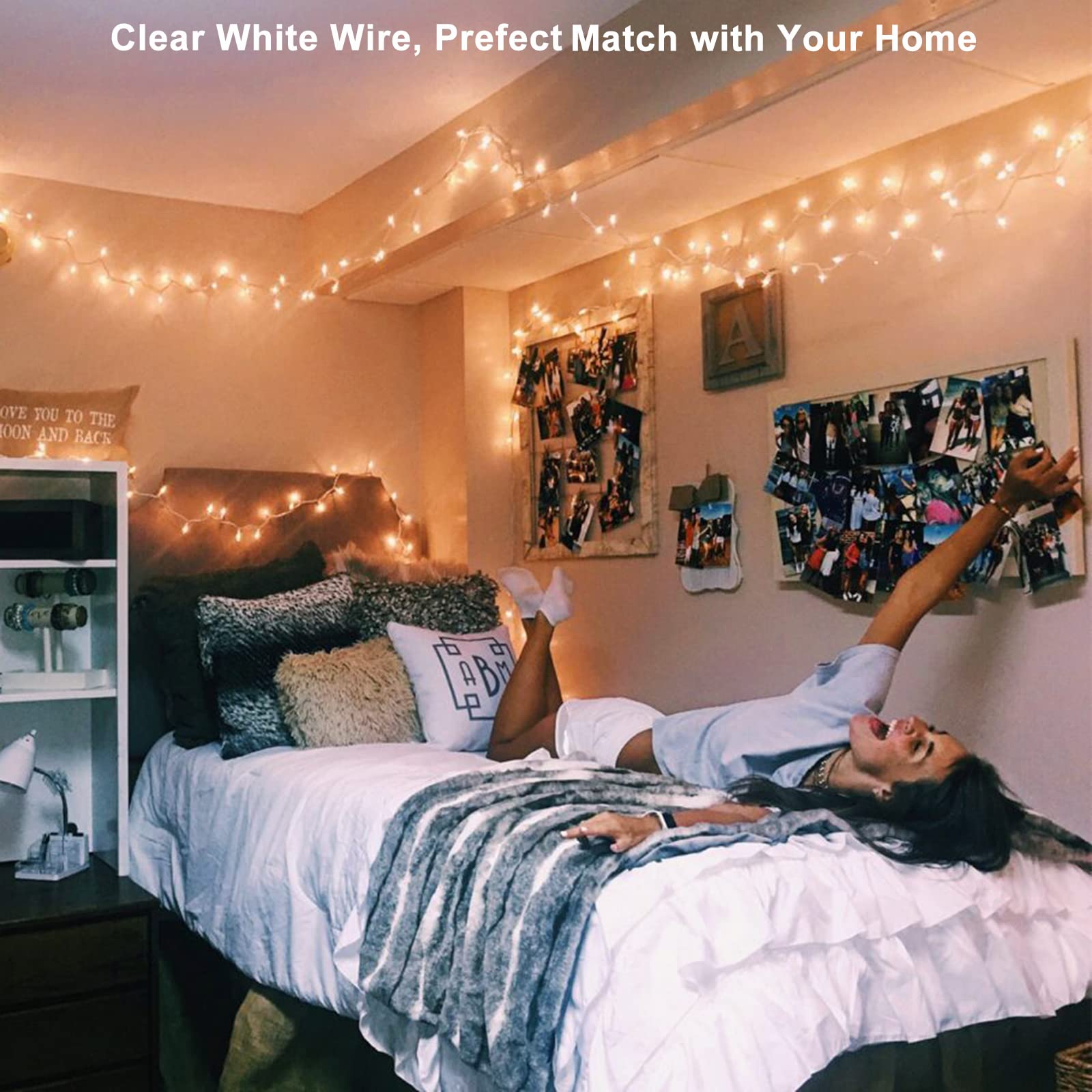 Brizled Christmas Lights, 600 Count 139.2ft Incandescent Mini Lights, Connectable 120V UL Certified for Xmas Wedding Bedroom Porch Decor, White Wire, Warm White