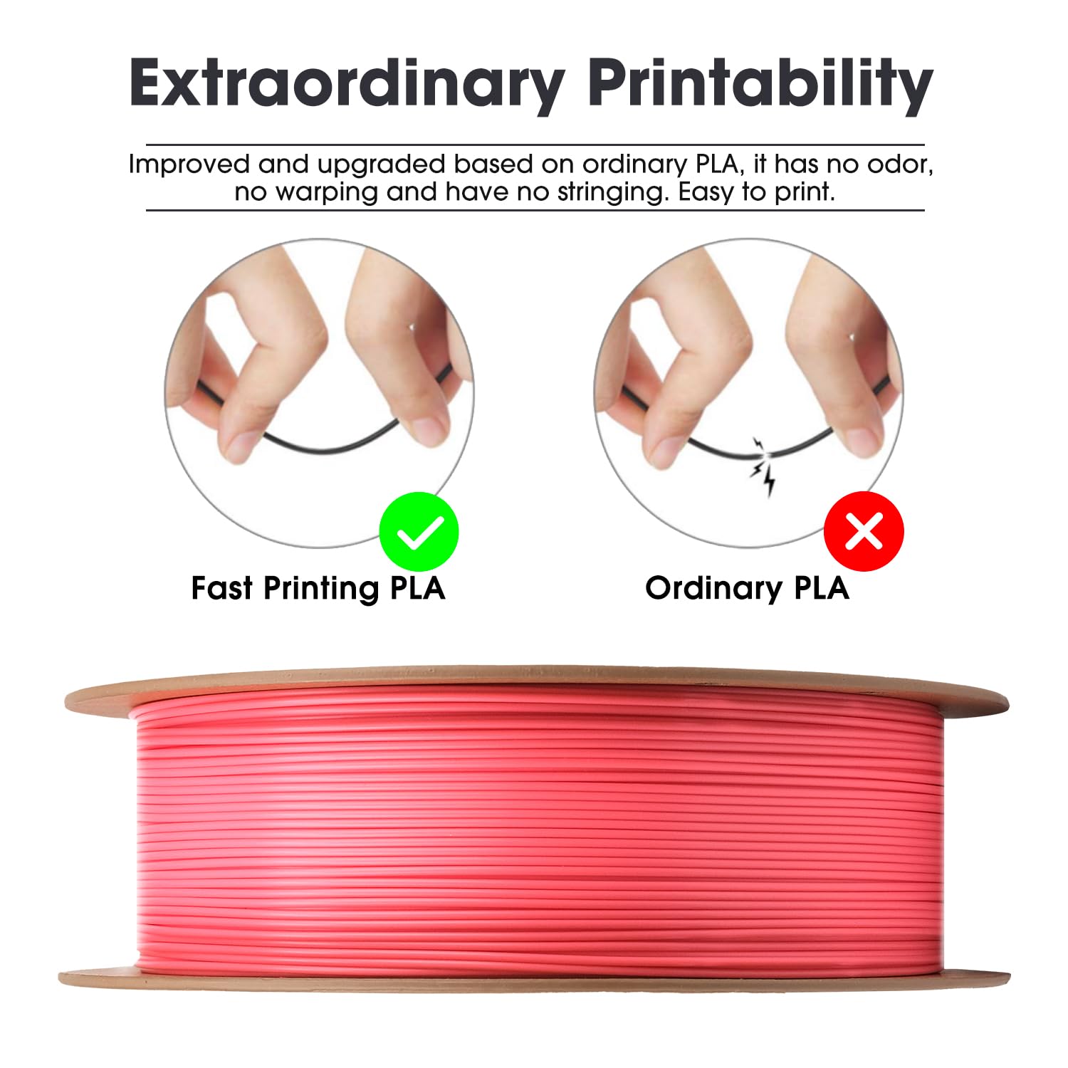 eSUN 10KG Bulk PLA Basic Filament 1.75mm, Black, 10 Spool Pack (1KG/Spool) High Speed PLA Bundle, 3D Printing Filament for Fast Printing