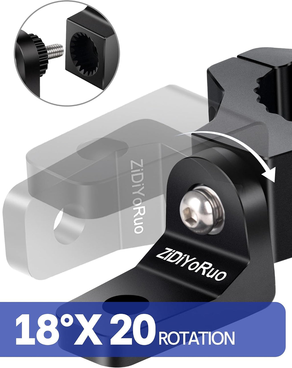 ZIDIYORUO Light Bar Mounts - 360° Rotation Mounts for Roll Bars, Mounting Fog/Driving/Work LED Lights on UTV, Jeep, Truck(1.75"-2" Bars) - for Off-Road Adventure & Farm/Ranch Night Work (2pcs)