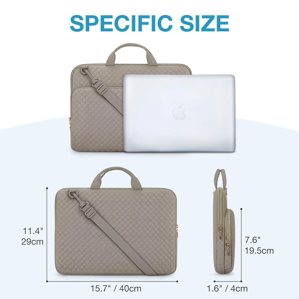 BAGSMART Laptop Case Compatible with 13-13.3 inch Notebook,Compatible with MacBook Pro 14 Inch,MacBook Air,Protective Carrying Bag with Pocket,Handles, Beige