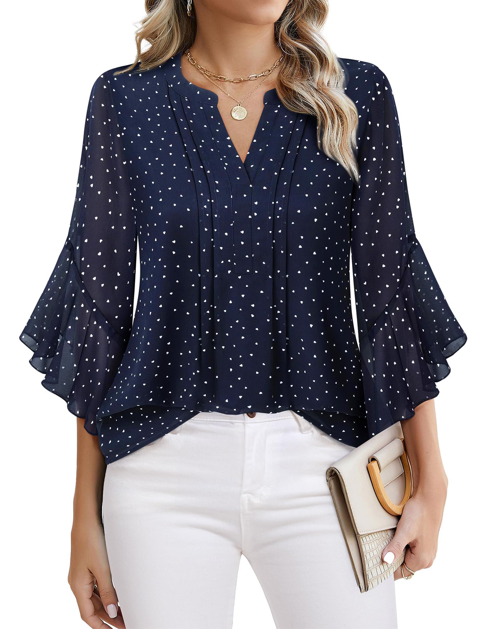 Timeson Women's 3/4 Sleeve Top | Dressy, Casual