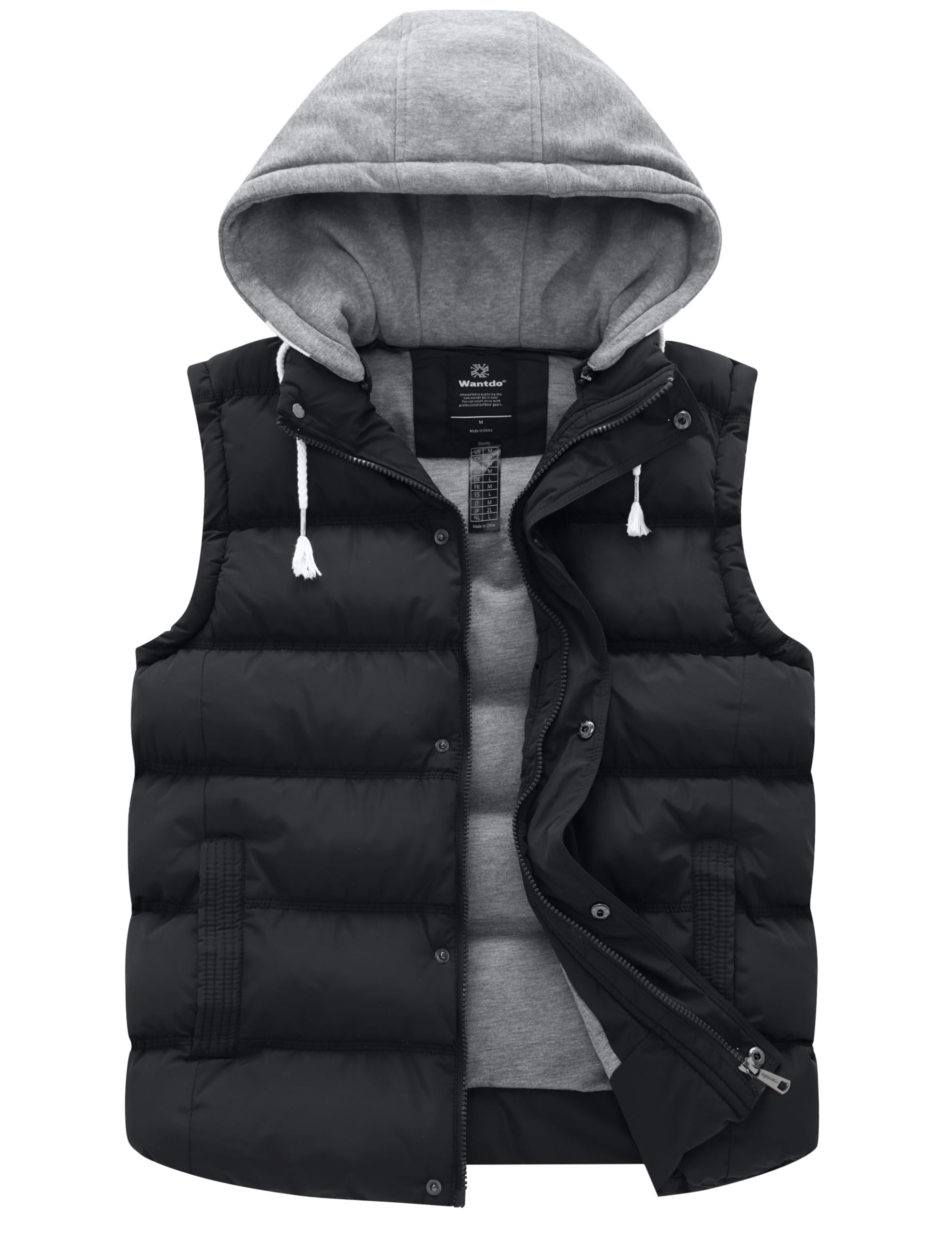 Wantdo Women's Quilted Puffer Vest Thicken Warm Winter Coat with Removable Hood