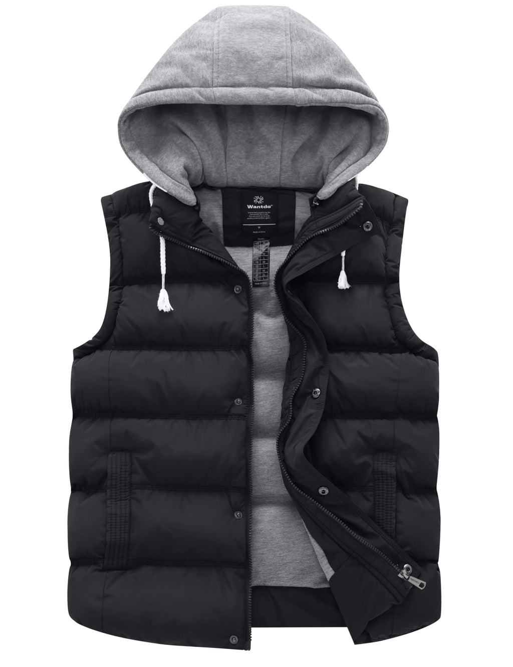 Wantdo Women's Quilted Puffer Vest Thicken Warm Winter Coat with Removable Hood