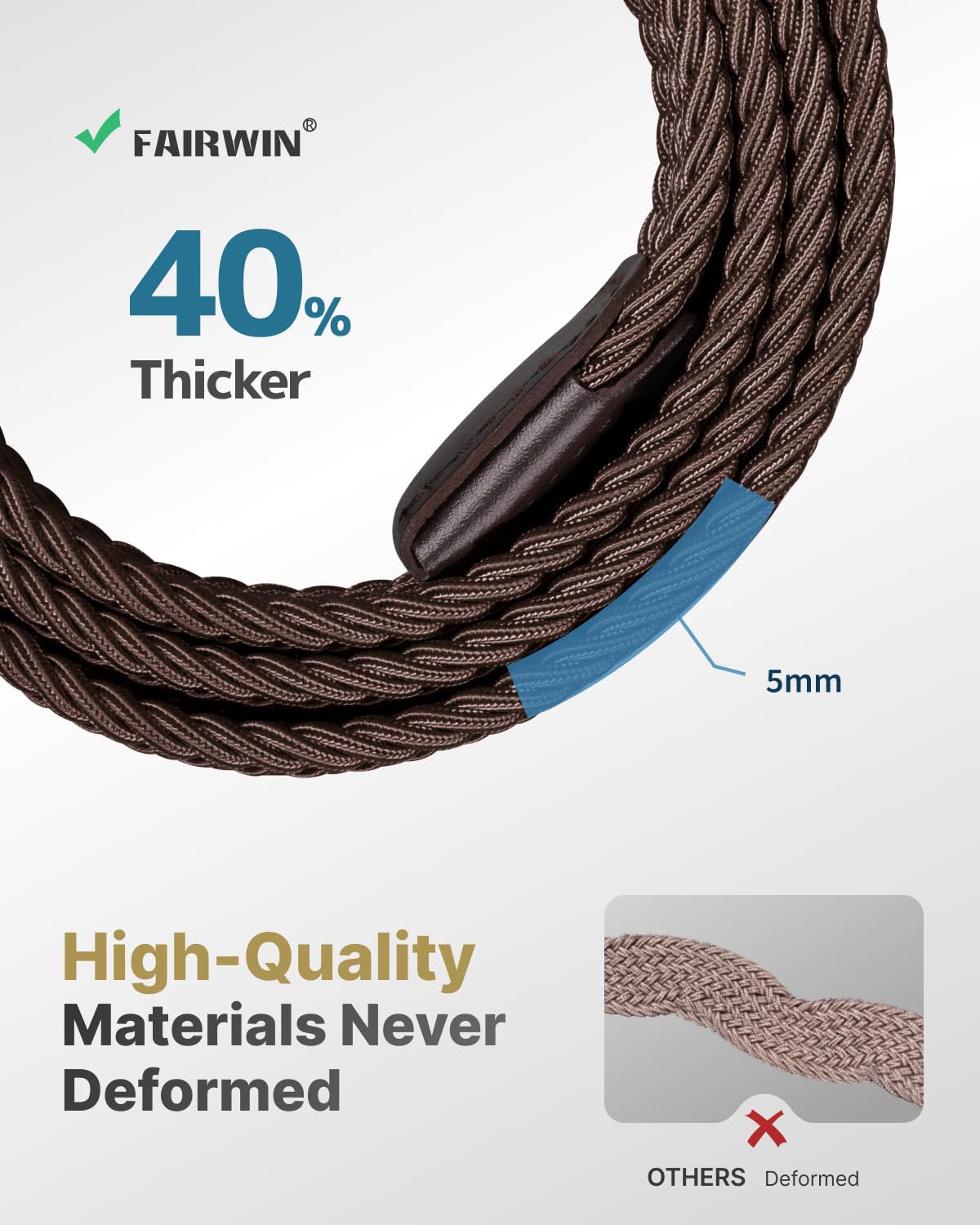 FAIRWIN Men's Golf Belt, Stretch Braided Elastic Woven Casual Jeans Belts 1 3/8" Nylon Web Work Belts for Men