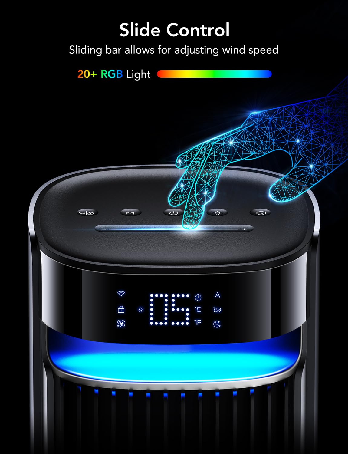 Goveelife 42'' Tower Fan for Bedroom, Smart Floor Fan with 150° Adjustable Oscillating, APP & Voice Control, 5 Modes 12 Speeds up to 26ft/s, 24H Timer, 27dB Quiet Fan for Cooling Home Office Black