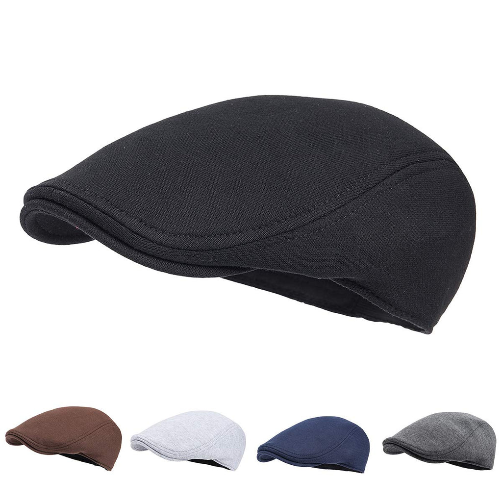 FEINION Men Cotton Newsboy Cap Soft Fit Cabbie Hat